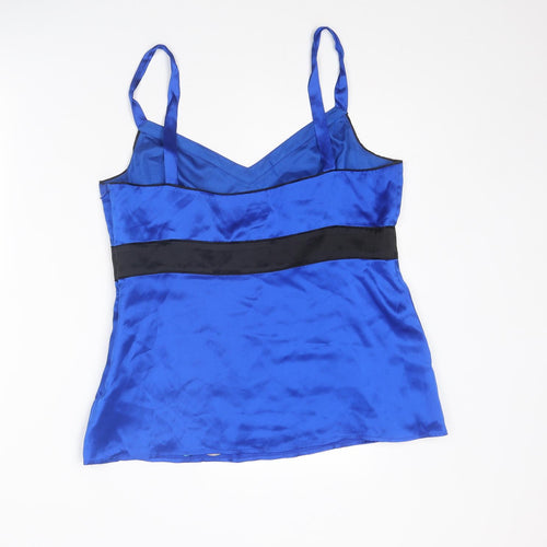 Monsoon Womens Blue Silk Camisole Tank Size 16 V-Neck