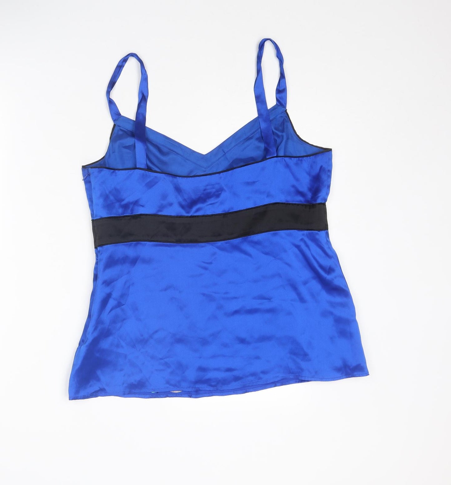 Monsoon Womens Blue Silk Camisole Tank Size 16 V-Neck