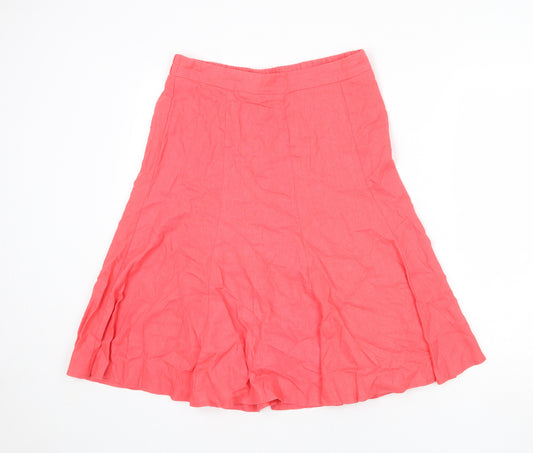 Bonmarché Womens Pink Linen Swing Skirt Size 12