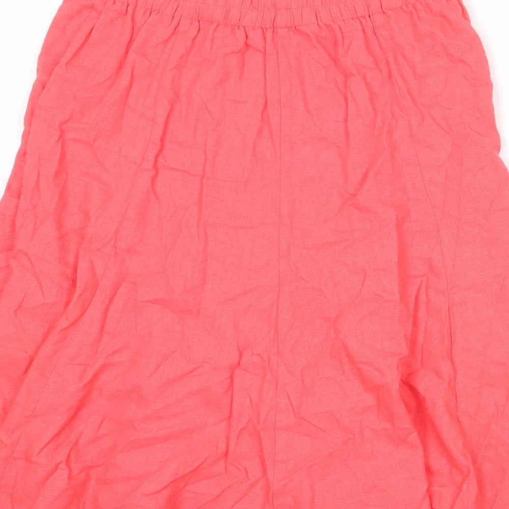 Bonmarché Womens Pink Linen Swing Skirt Size 12
