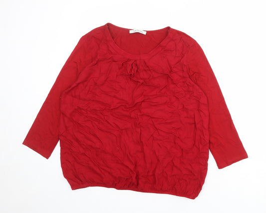 Betty Barclay Womens Red Viscose Basic Blouse Size 14 Round Neck
