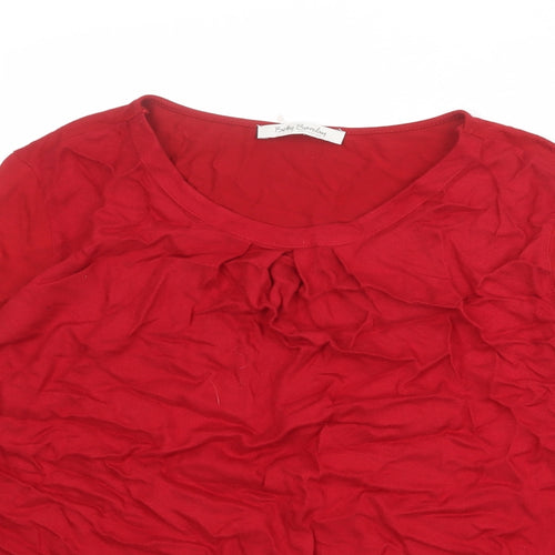 Betty Barclay Womens Red Viscose Basic Blouse Size 14 Round Neck
