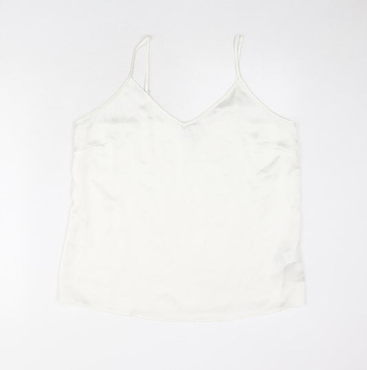 Marks and Spencer Womens Ivory Polyester Camisole Tank Size 14 V-Neck