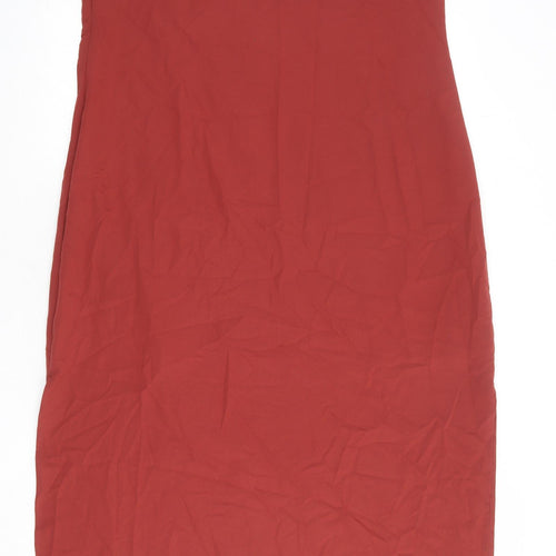 Limited Edition Womens Red Polyester Slip Dress Size 16 Round Neck Zip