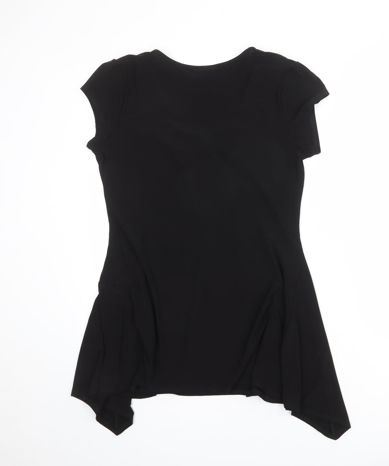 Wallis Womens Black Polyester Tunic Blouse Size M Scoop Neck - Asymmetric