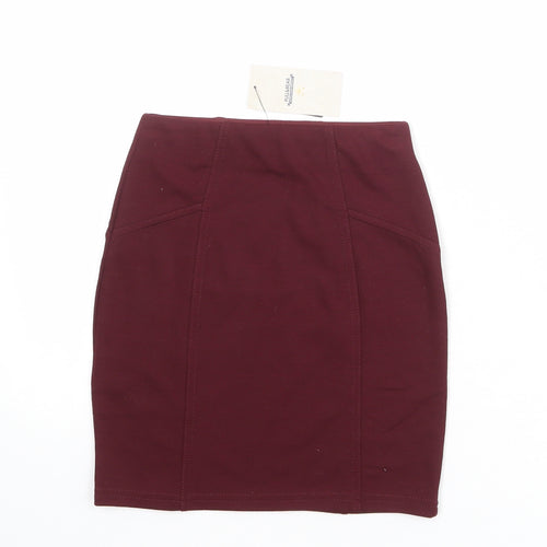 Pull&Bear Womens Red Polyester Straight & Pencil Skirt Size M