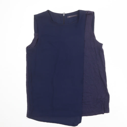 Marks and Spencer Womens Blue Polyester Basic Tank Size 12 Round Neck