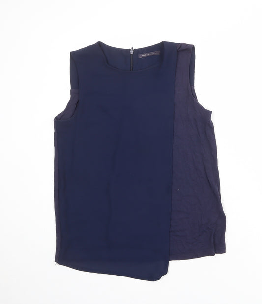 Marks and Spencer Womens Blue Polyester Basic Tank Size 12 Round Neck