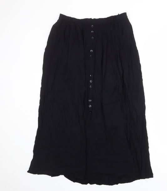 Steinmann Womens Black Polyester Peasant Skirt Size 14 Zip