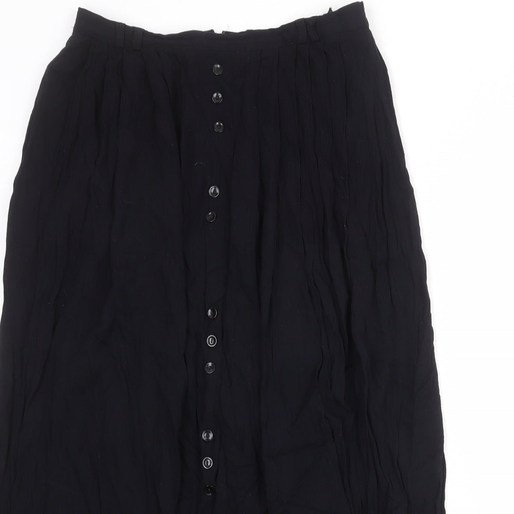 Steinmann Womens Black Polyester Peasant Skirt Size 14 Zip