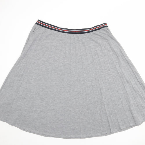 Marks and Spencer Womens Grey Polyester Pleated Skirt Size 20