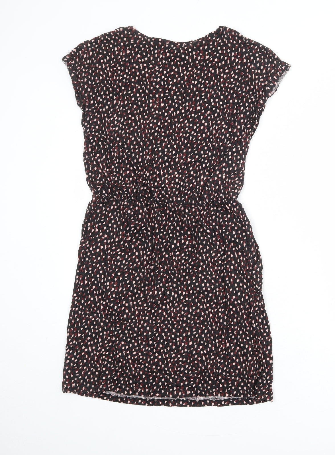 H&M Womens Black Geometric Cotton A-Line Size S Round Neck Pullover