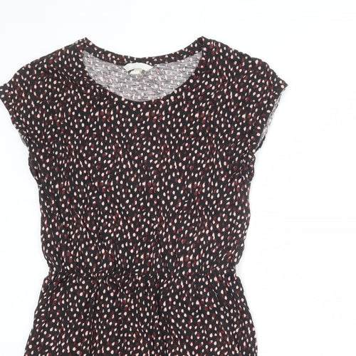 H&M Womens Black Geometric Cotton A-Line Size S Round Neck Pullover
