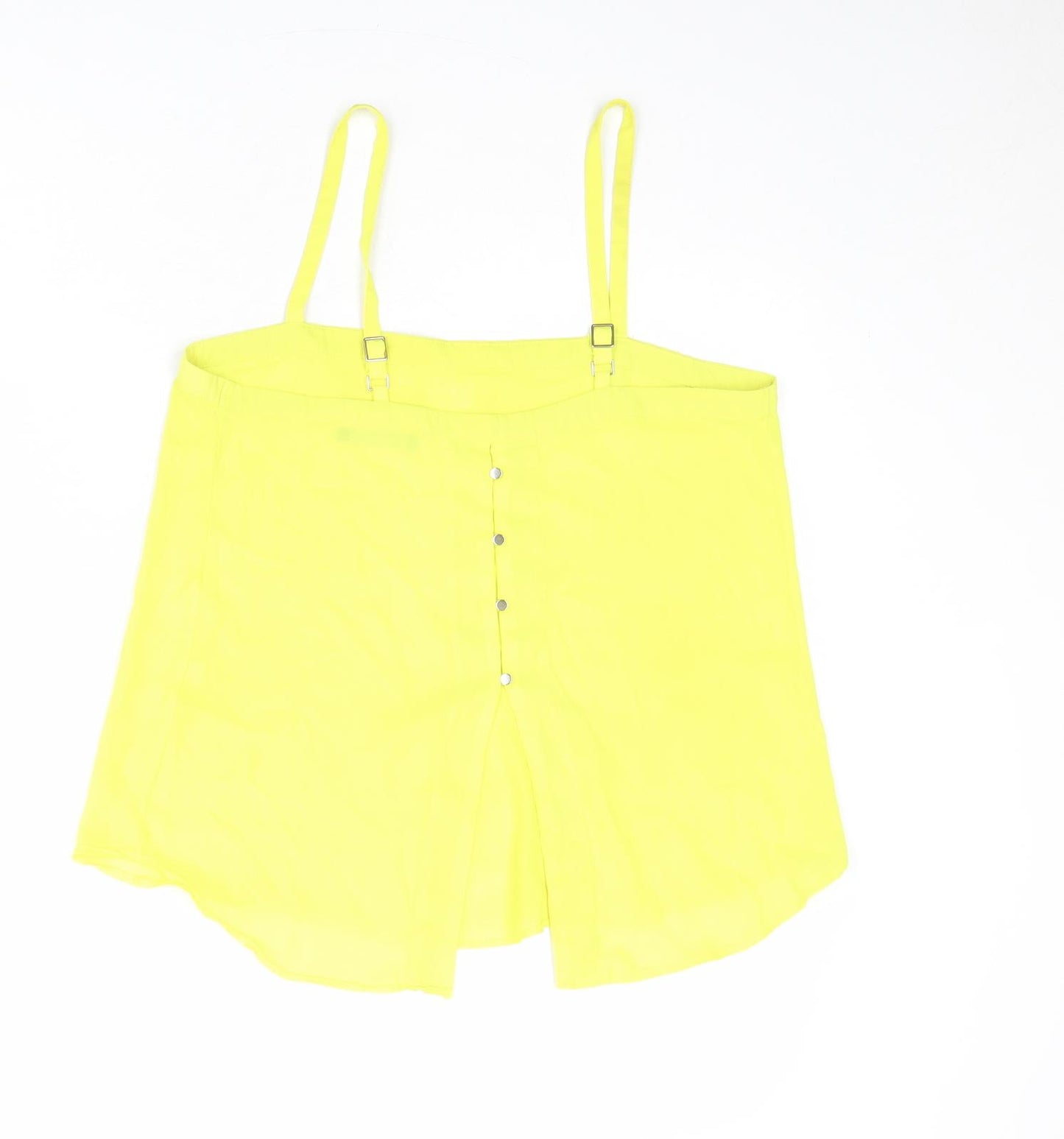 Select Womens Yellow Polyester Basic Tank Size 10 Square Neck