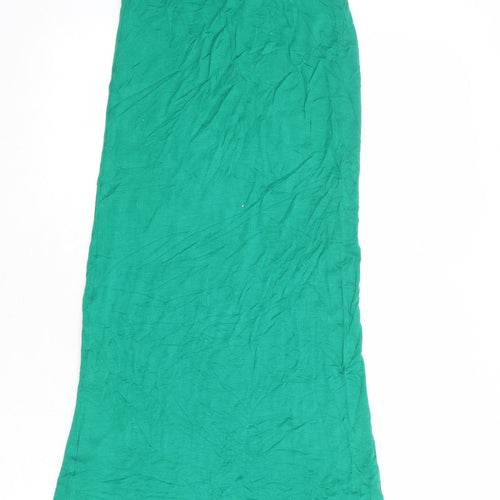 Boohoo Womens Green Viscose Maxi Skirt Size 6