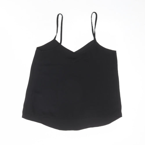 Topshop Womens Black Polyester Camisole Tank Size 8 V-Neck