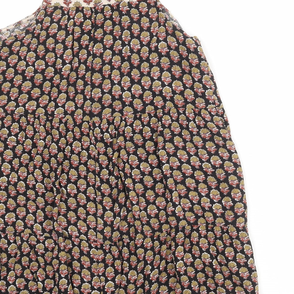 Pull&Bear Womens Multicoloured Geometric Viscose Shift Size XS Round Neck Tie