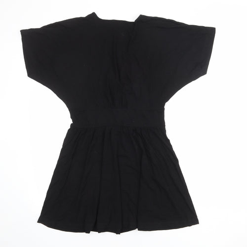 ASOS Womens Black Viscose Mini Size 12 V-Neck Pullover