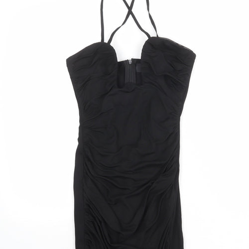 Misspap Womens Black Polyester Mini Size 6 Sweetheart Zip