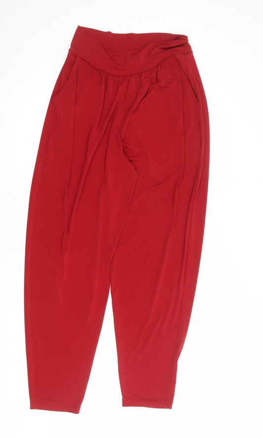 Kim & Co Womens Red Polyester Harem Trousers Size M L27 in Regular