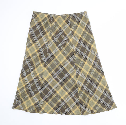 EWM Womens Multicoloured Plaid Polyester A-Line Skirt Size 14