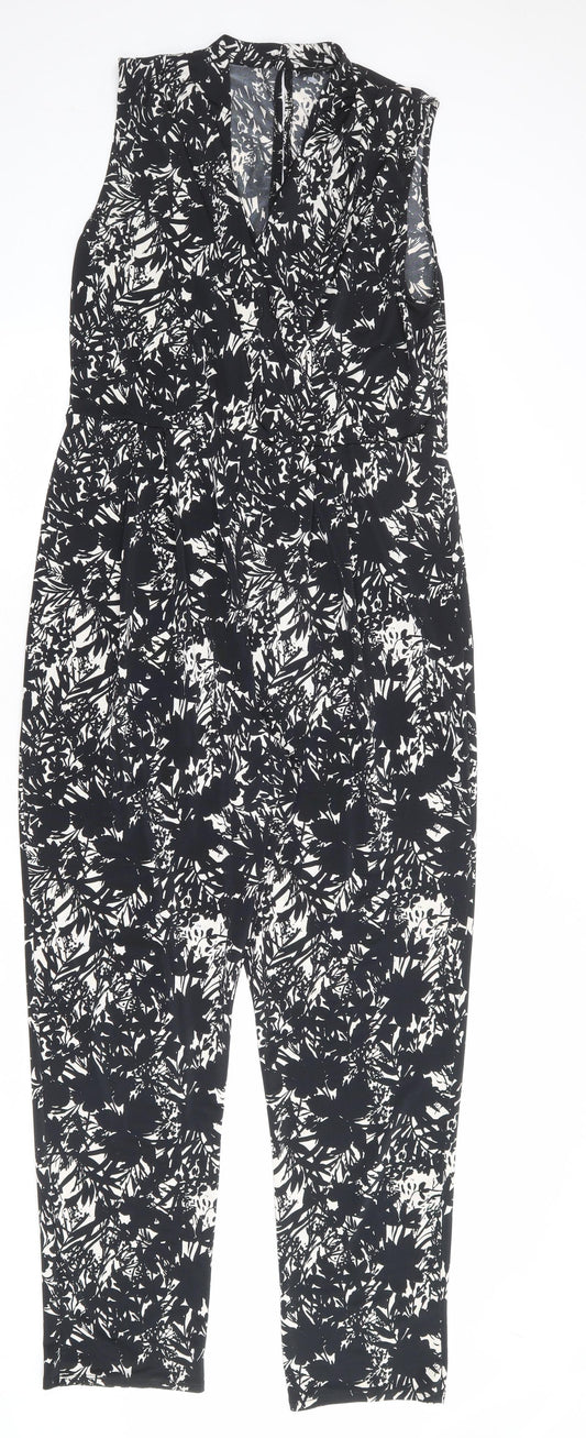 Debenhams Womens Beige Geometric Polyester Jumpsuit One-Piece Size L L30 in Zip