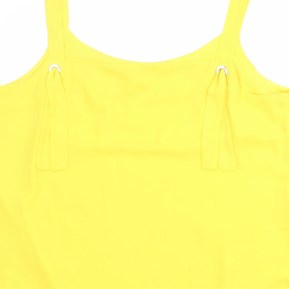 Very Womens Yellow Polyester Basic Tank Size 22 Round Neck