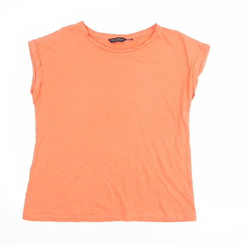 Dorothy Perkins Womens Orange Polyester Basic T-Shirt Size 12 Round Neck