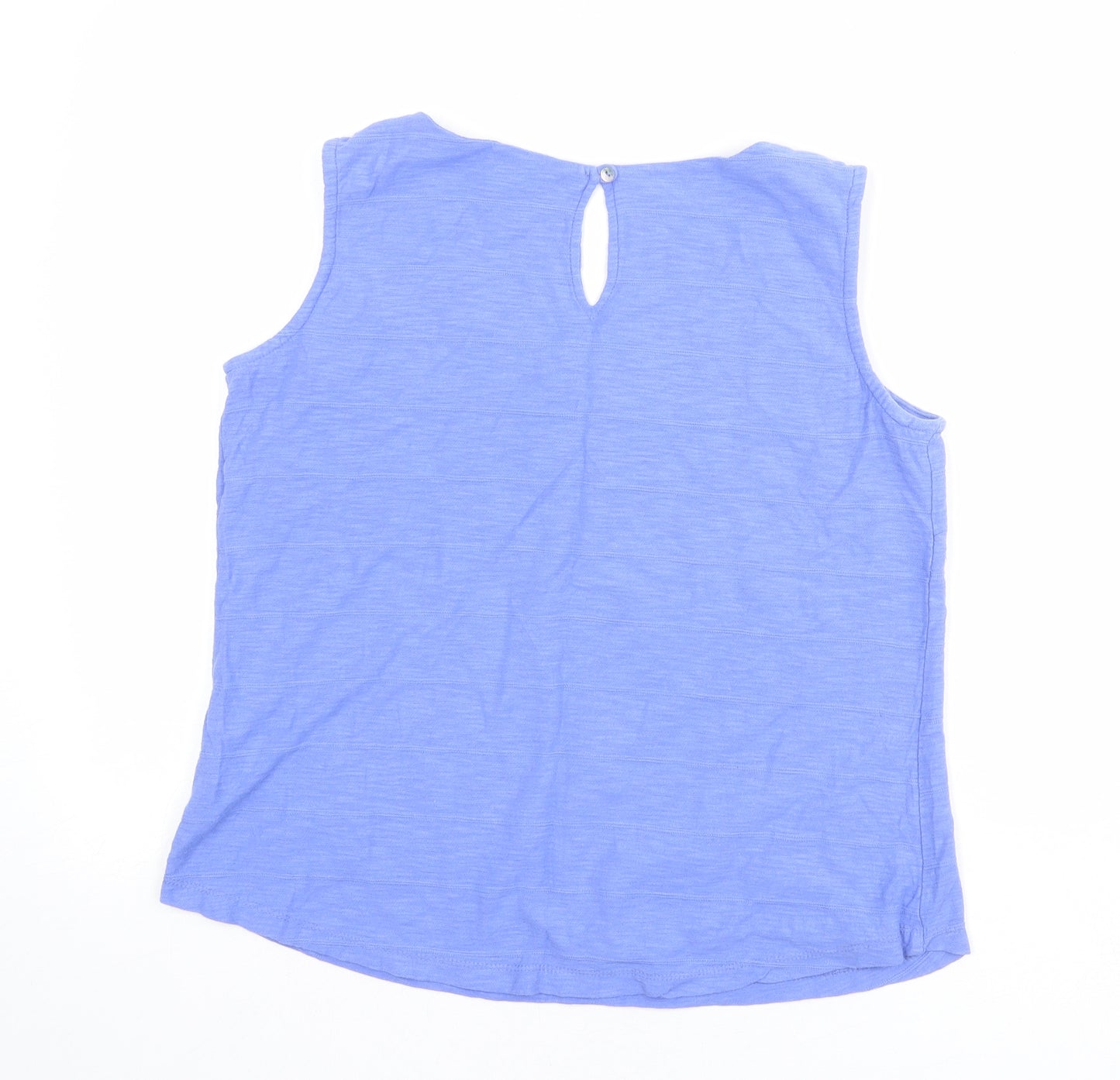 Lily Womens Blue 100% Cotton Basic Tank Size 10 Round Neck