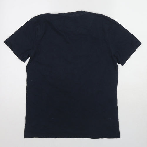 Fluid Mens Blue Cotton T-Shirt Size M Round Neck