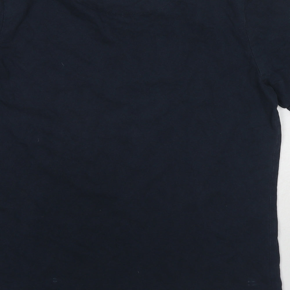 Fluid Mens Blue Cotton T-Shirt Size M Round Neck