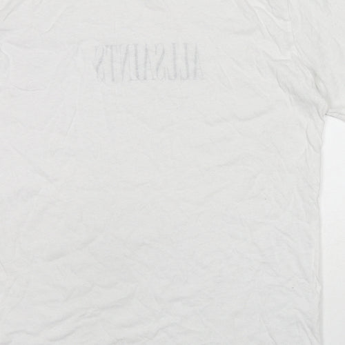 AllSaints Mens Grey Colourblock Cotton T-Shirt Size M Round Neck