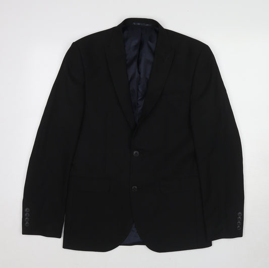 NEXT Mens Black Polyester Jacket Suit Jacket Size 38 Regular