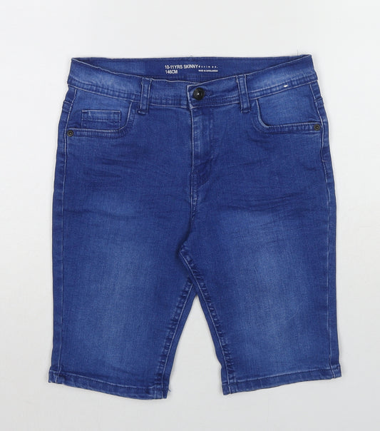 Denim & Co. Boys Blue Cotton Bermuda Shorts Size 10-11 Years Regular