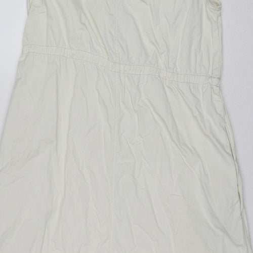 Zara Womens White Polyamide Maxi Size L V-Neck Button