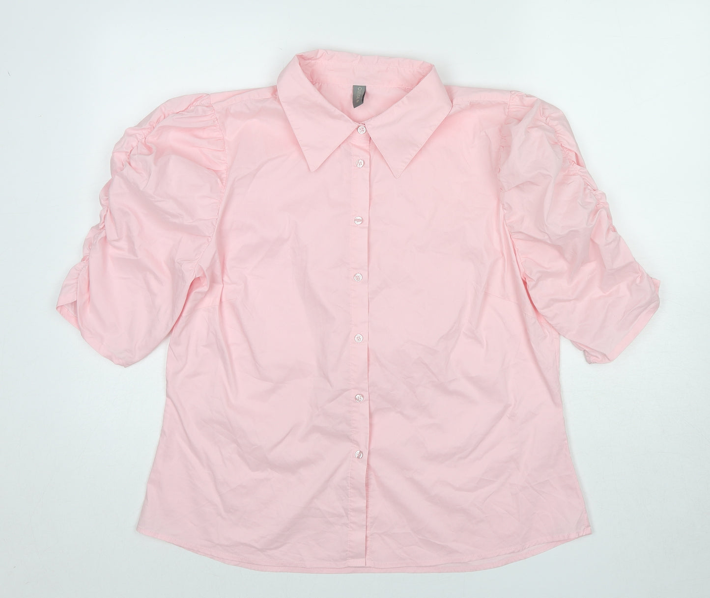 CULTURE Womens Pink Polyester Basic Button-Up Size XL Collared