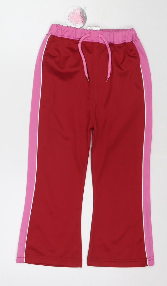 Love Girls Pink Colourblock Polyester Jogger Trousers Size 3-4 Years Regular Drawstring