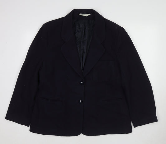 Sensations Womens Black Wool Jacket Suit Jacket Size 22