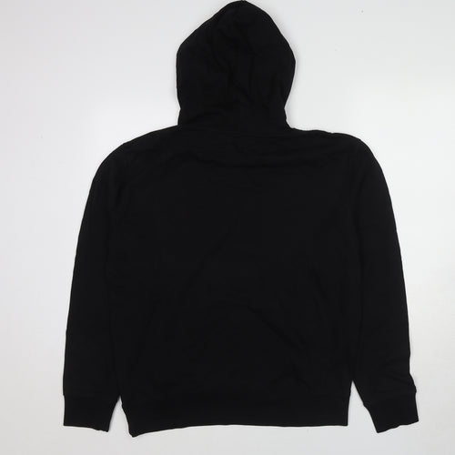 Henleys Mens Black Cotton Pullover Hoodie Size S