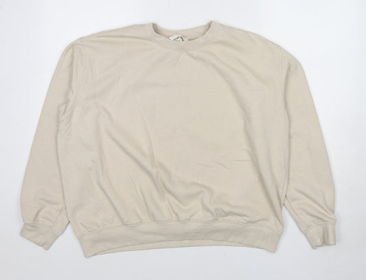 H&M Womens Beige Cotton Pullover Sweatshirt Size XL Pullover