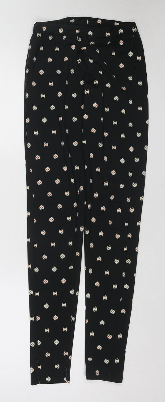 Converse Womens Black Geometric Polyester Carrot Leggings Size XS