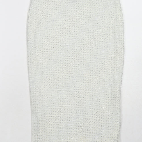 Topshop Womens Ivory Geometric Nylon A-Line Skirt Size 6