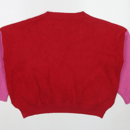 Never Fully Dressed Womens Red Round Neck Viscose Pullover Jumper Size 14
