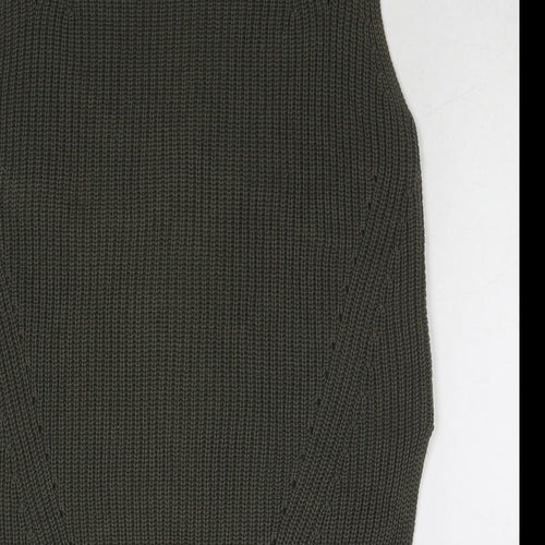 Uniqlo Womens Green Round Neck Polyester Pullover Jumper Size S - Slit Detail