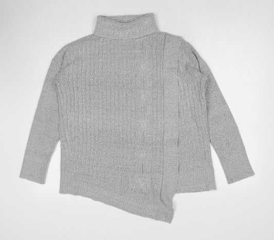 Wallis Womens Grey Roll Neck Acrylic Pullover Jumper Size S