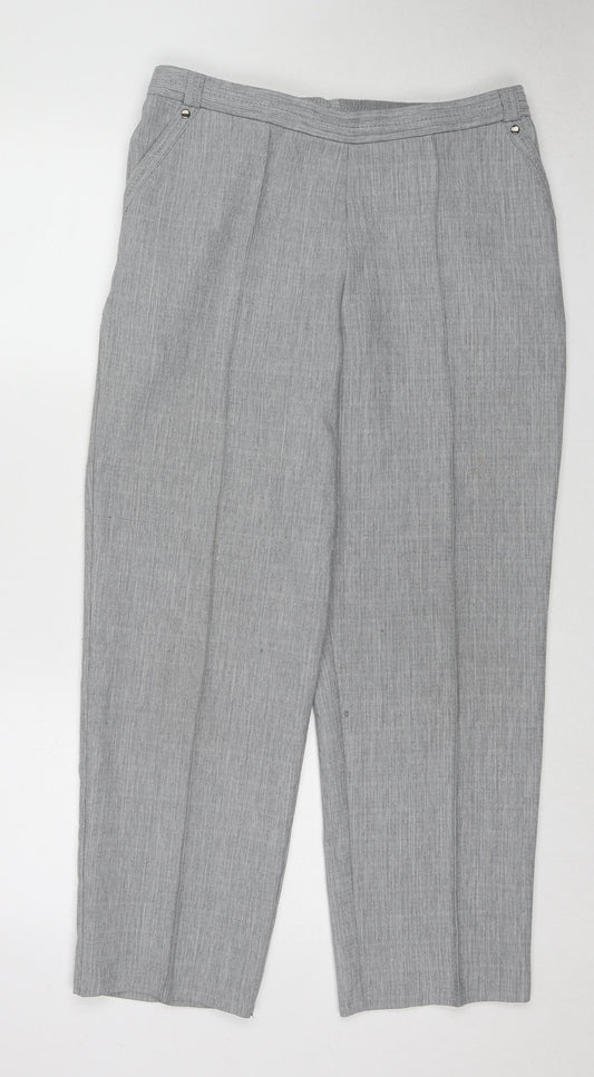 Marks and Spencer Womens Grey Polyester Trousers Size 14 L27 in Regular