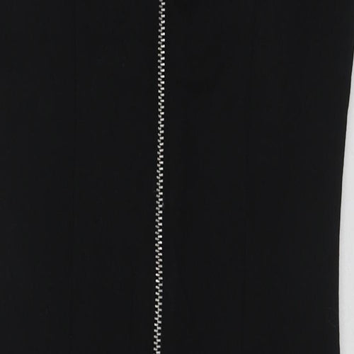 H&M Womens Black Cotton Mini Size 8 Scoop Neck Zip