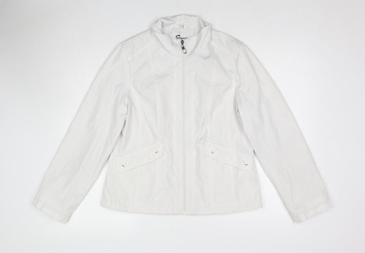 Eleganze Womens White Jacket Size 12 Zip