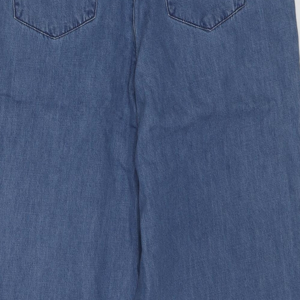 RJR.John Rocha Womens Blue Cotton Cropped Jeans Size 12 L21 in Regular Zip