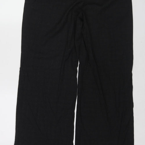 NEXT Womens Black Check Polyester Dress Pants Trousers Size 12 L30 in Regular Zip